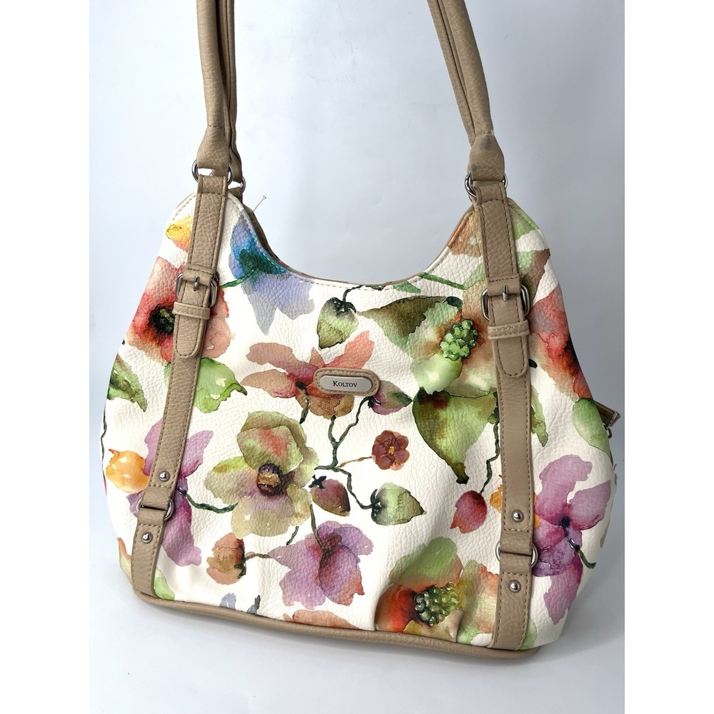Koltov Collection Floral Design Faux Leather Purse Cottagecore